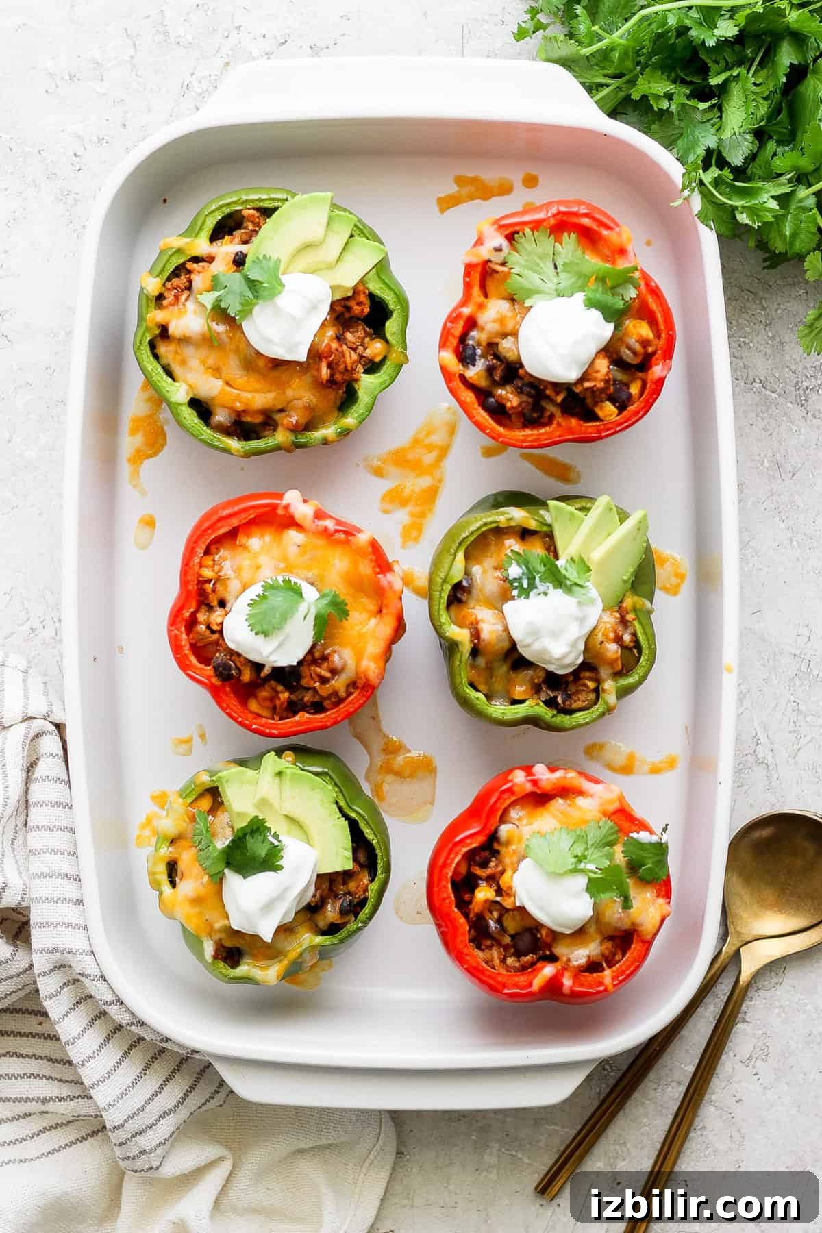 Finished Mexican stuffed peppers