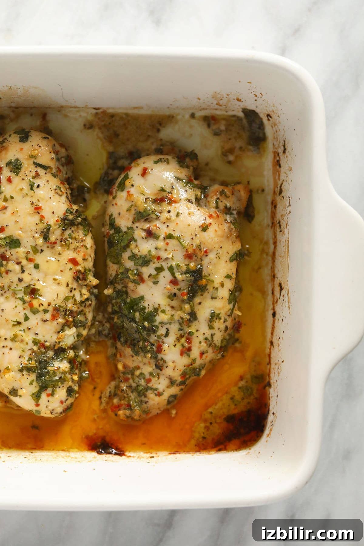 baked chicken in casserole dish