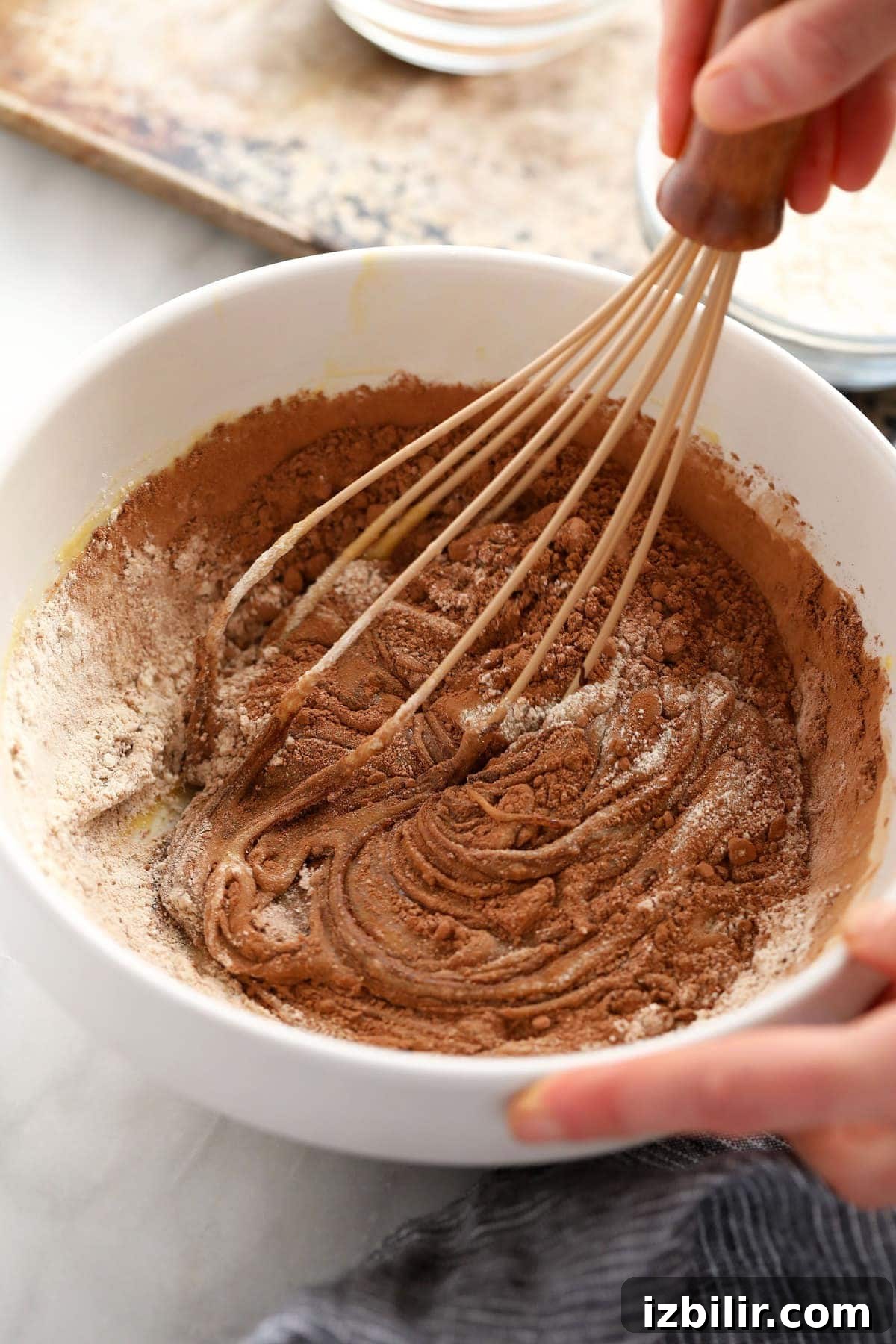 Classic Fudgy Chocolate Brownies Recipe 4 whisking together flour and cocoa powder