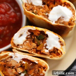 Shredded chicken burritos