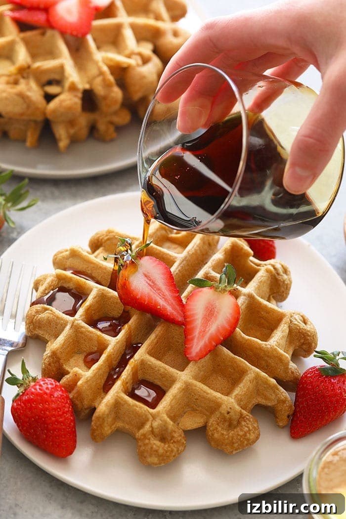 healthy protein waffles on a plate