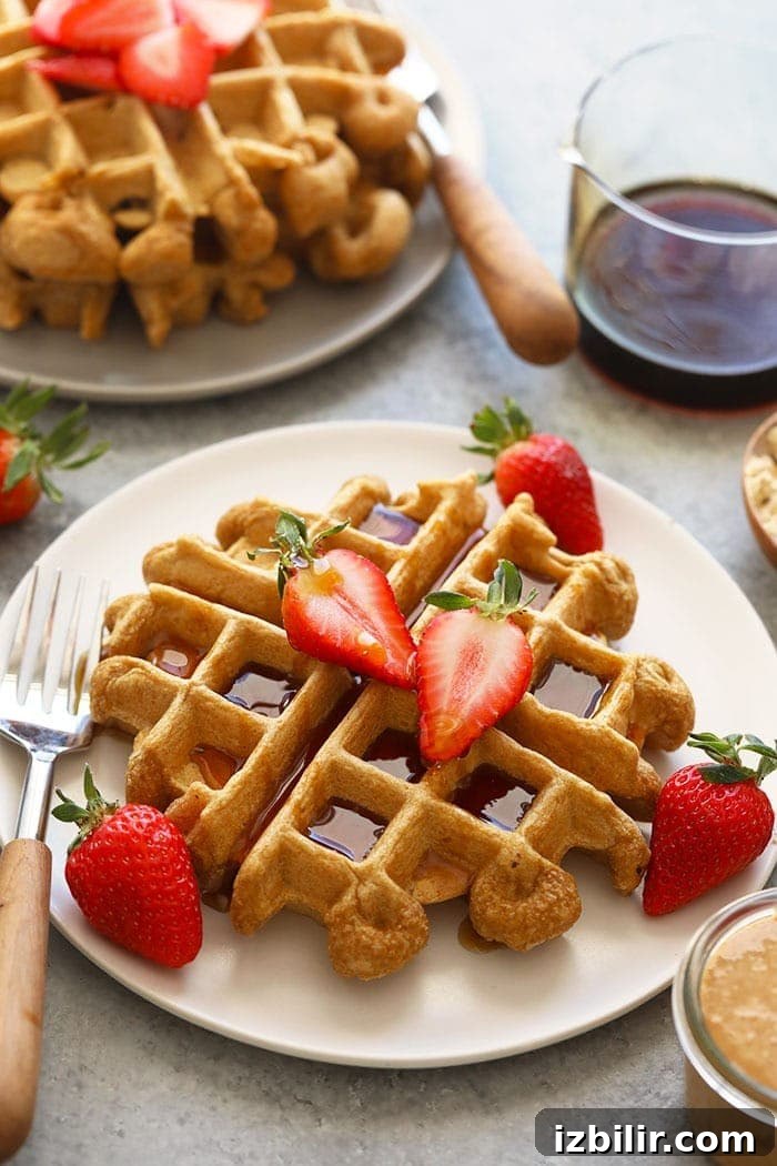 healthy protein waffles on a plate
