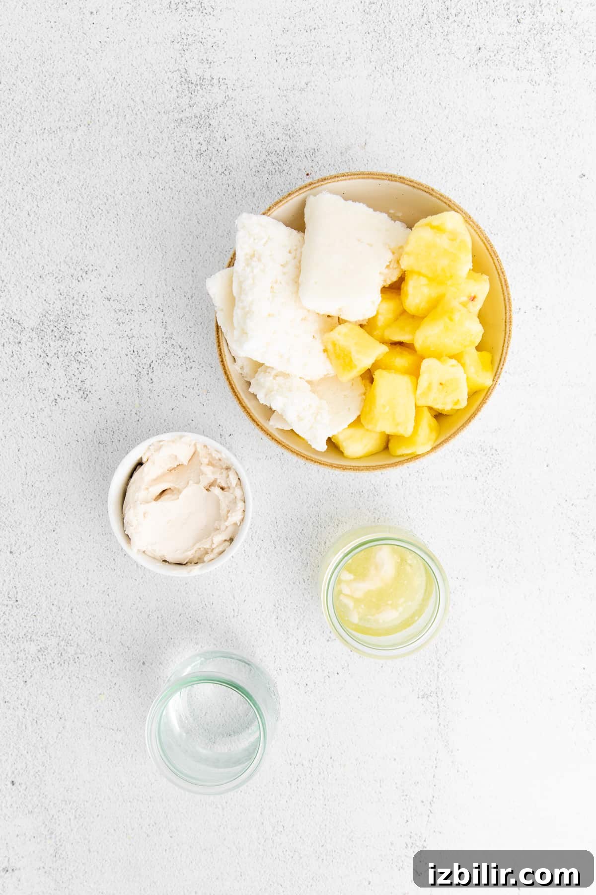 pina colada ingredients on countertop