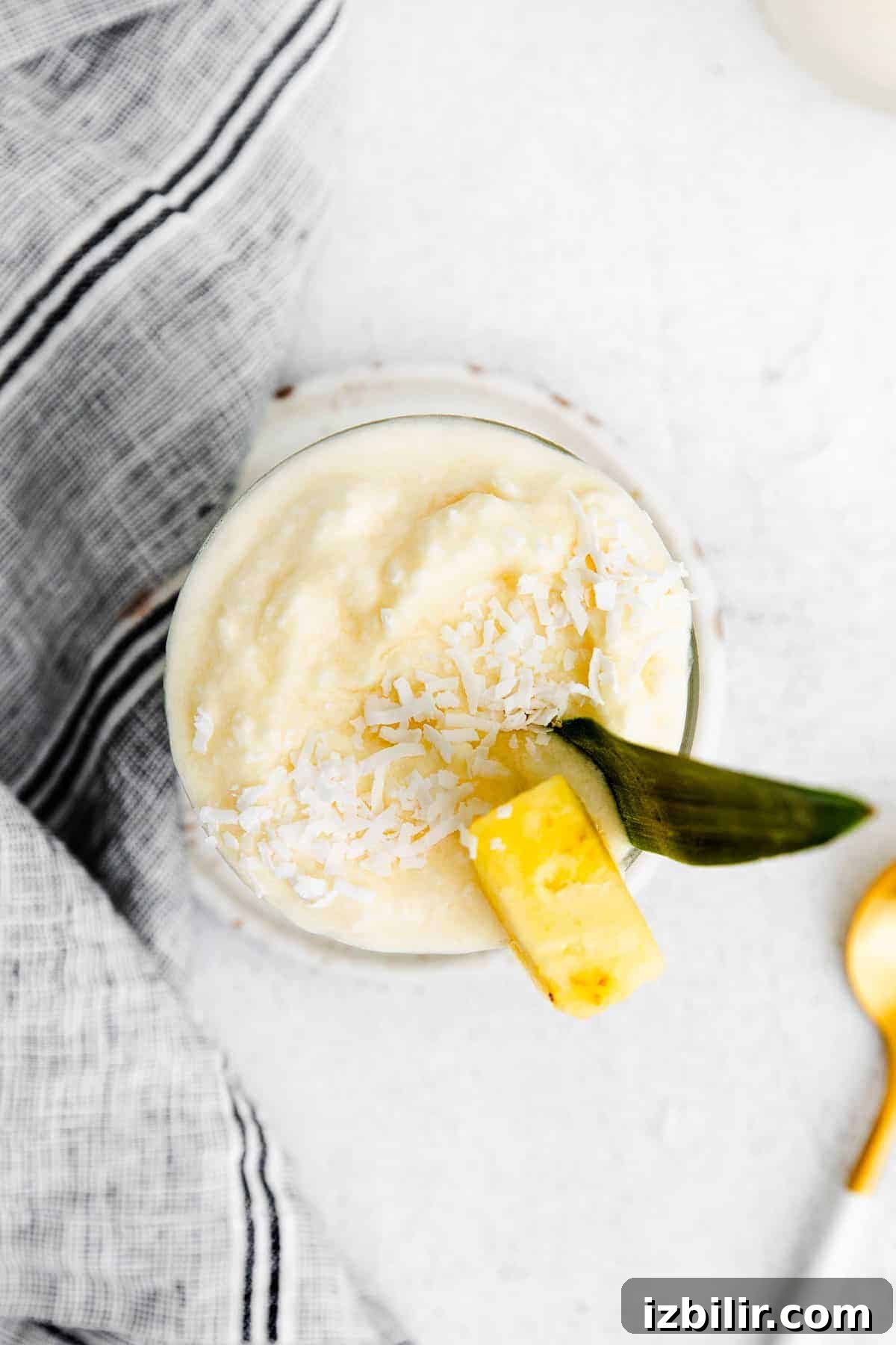 pina colada with pineapple chunk