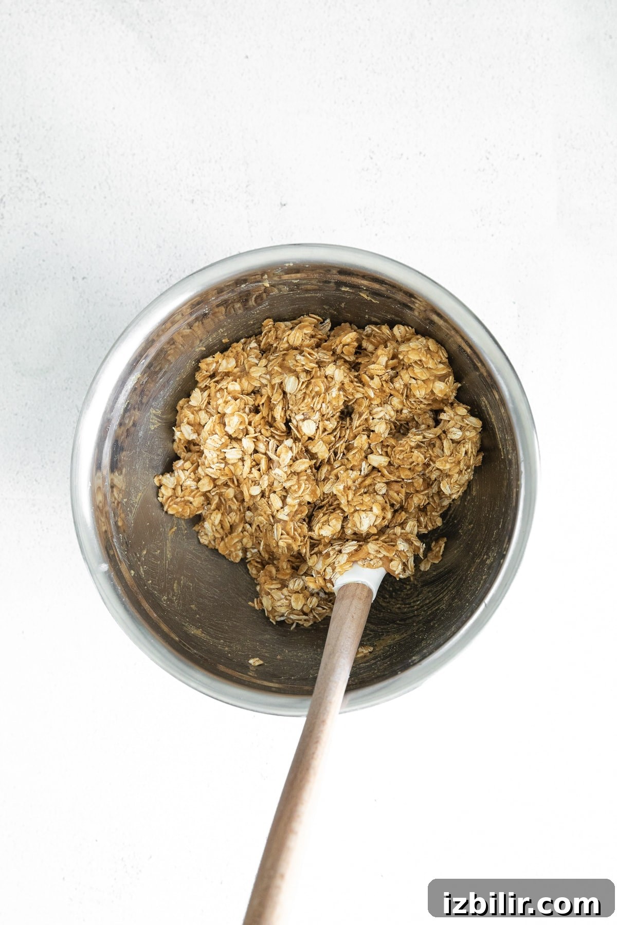 oatmeal cookie batter in bowl