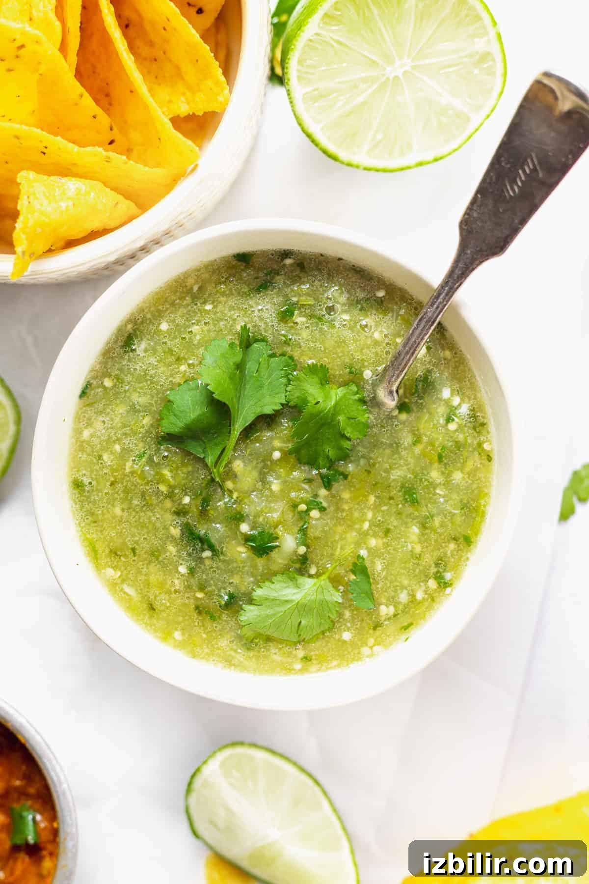 Salsa verde recipe in a bowl.