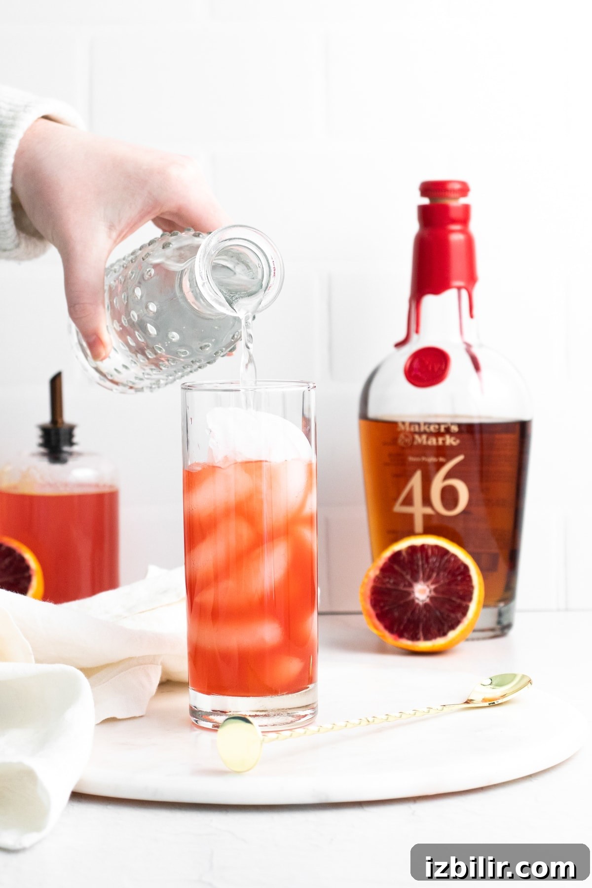 two blood orange smash cocktails