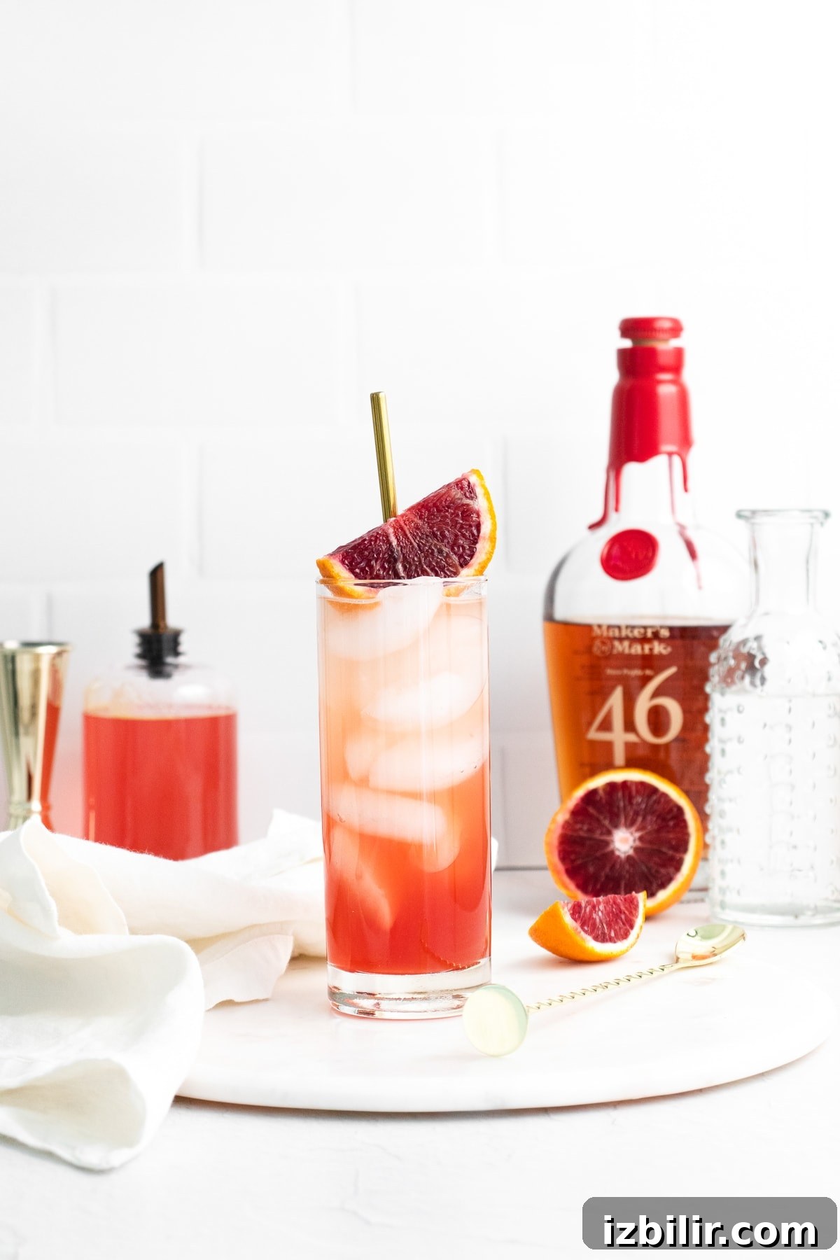 blood orange cocktail close up