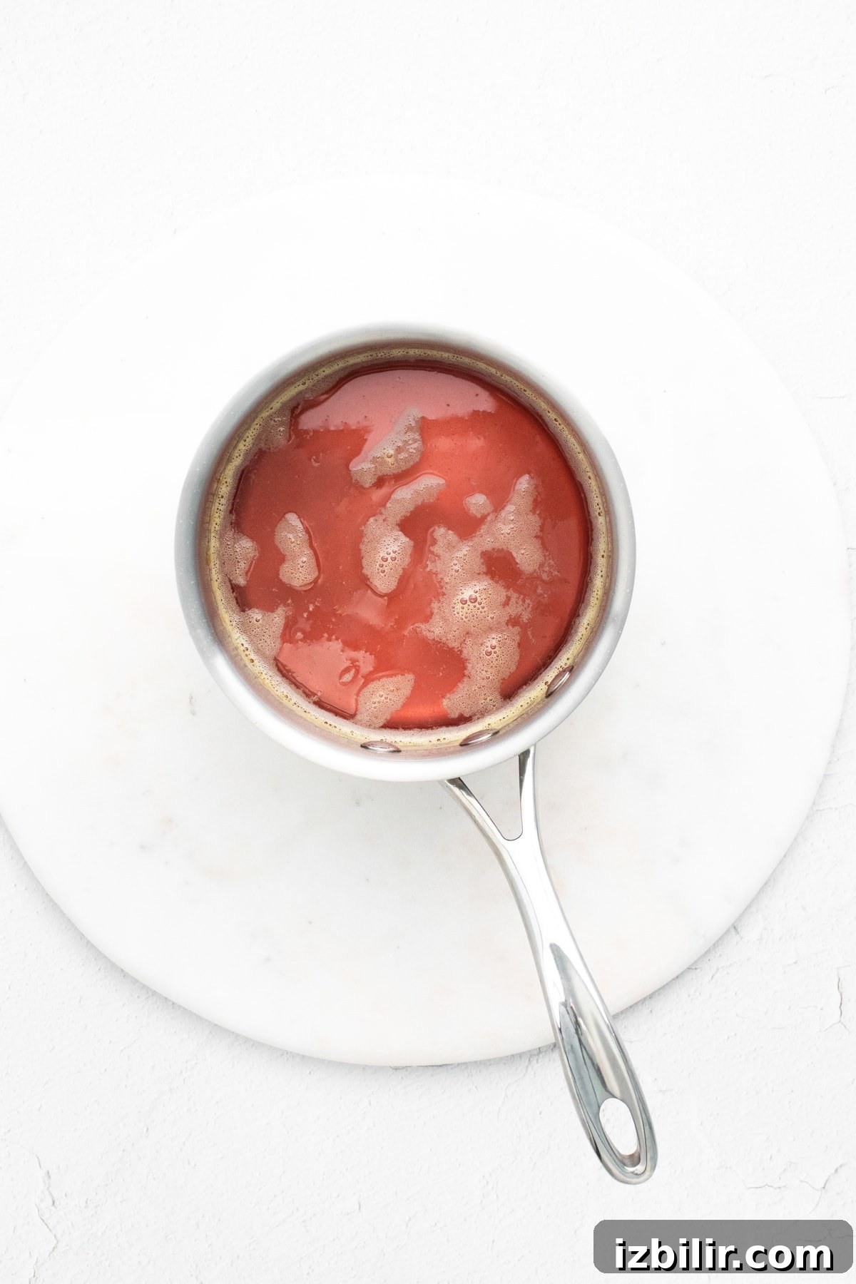 blood orange cocktail overhead view