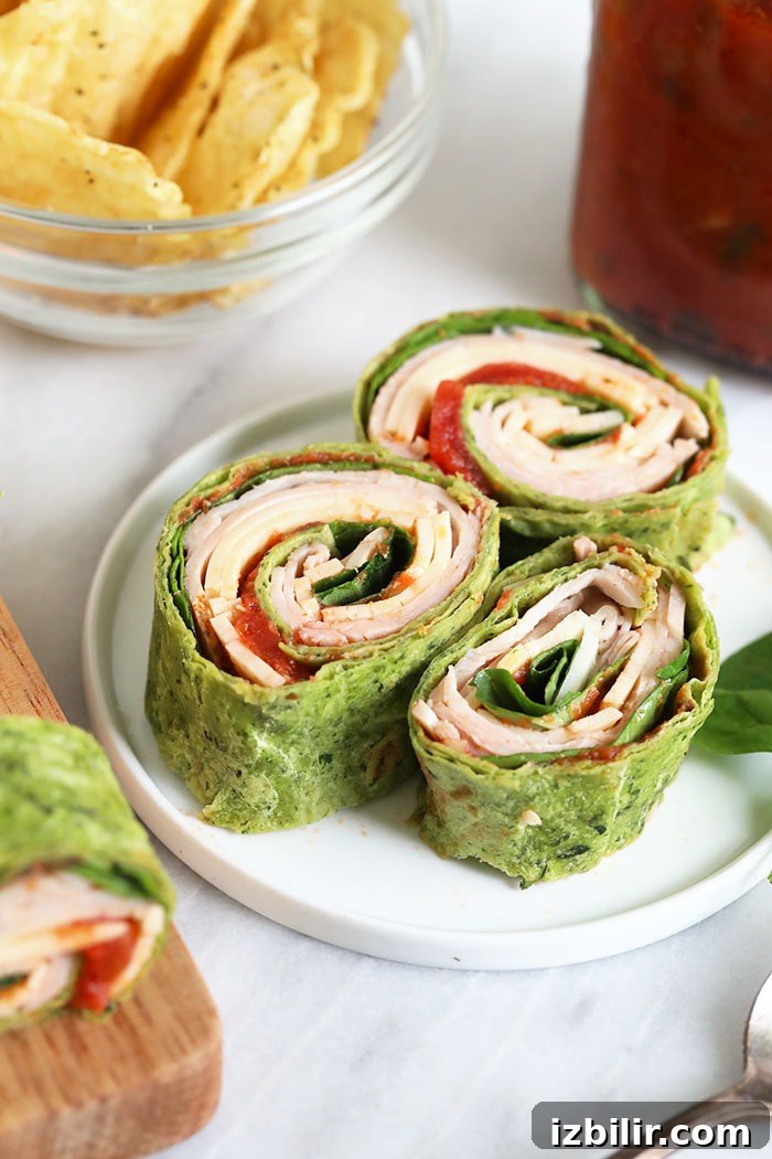turkey pinwheels on a plate