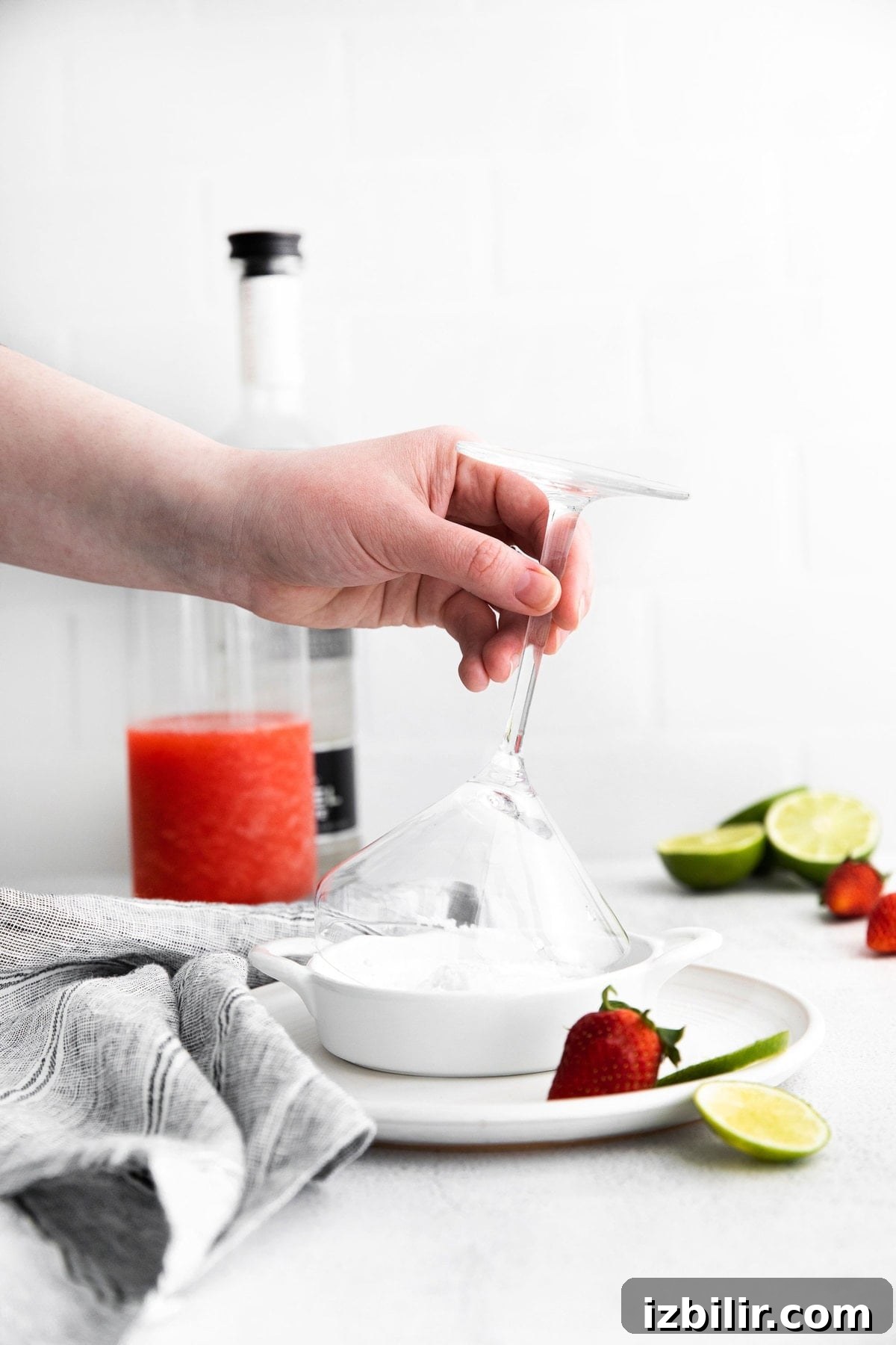 salting the rim of a glass