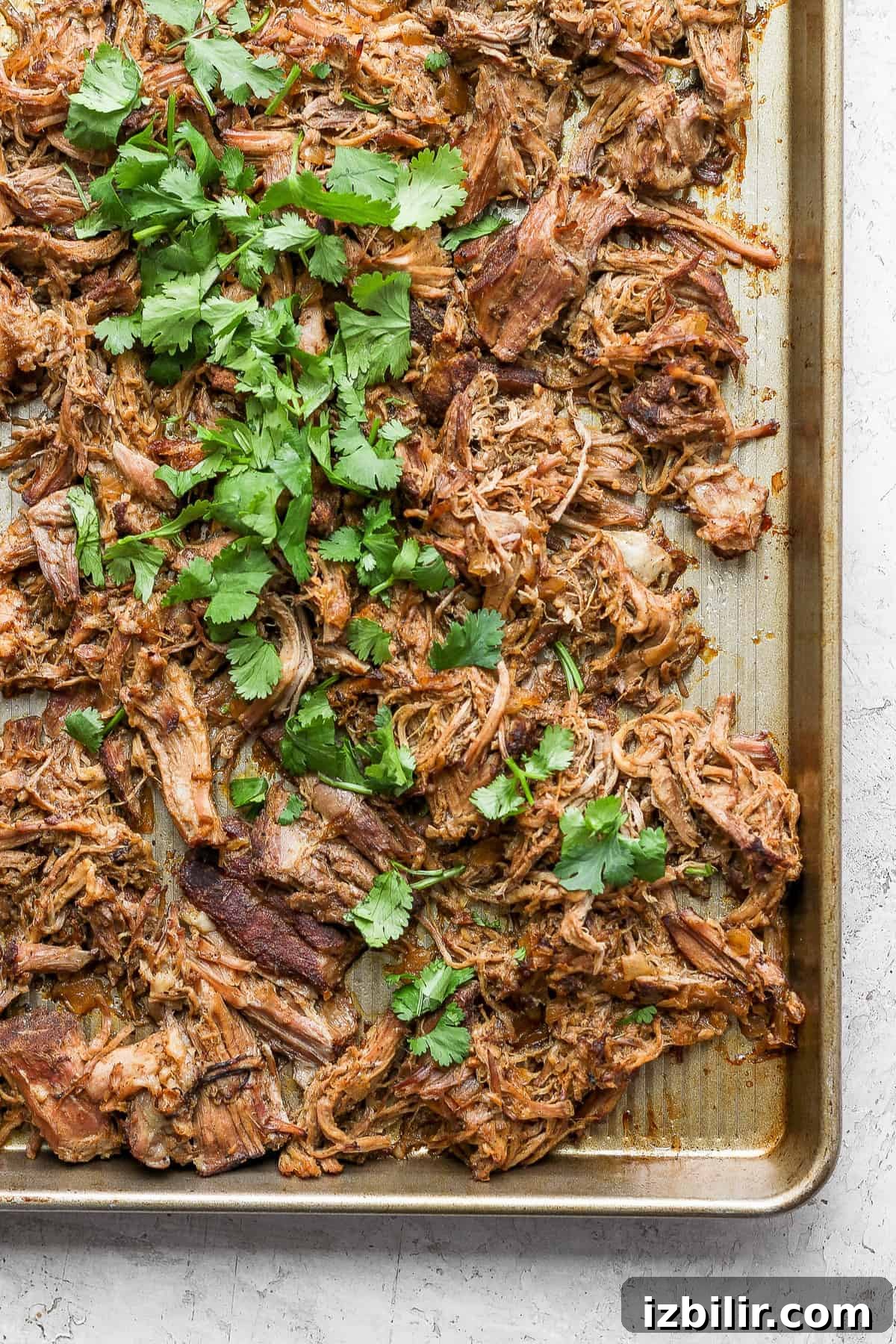 carnitas on baking sheet