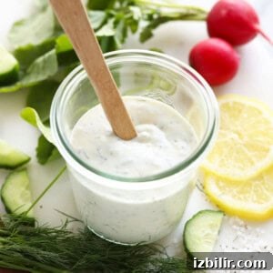 greek yogurt dressing in jar.