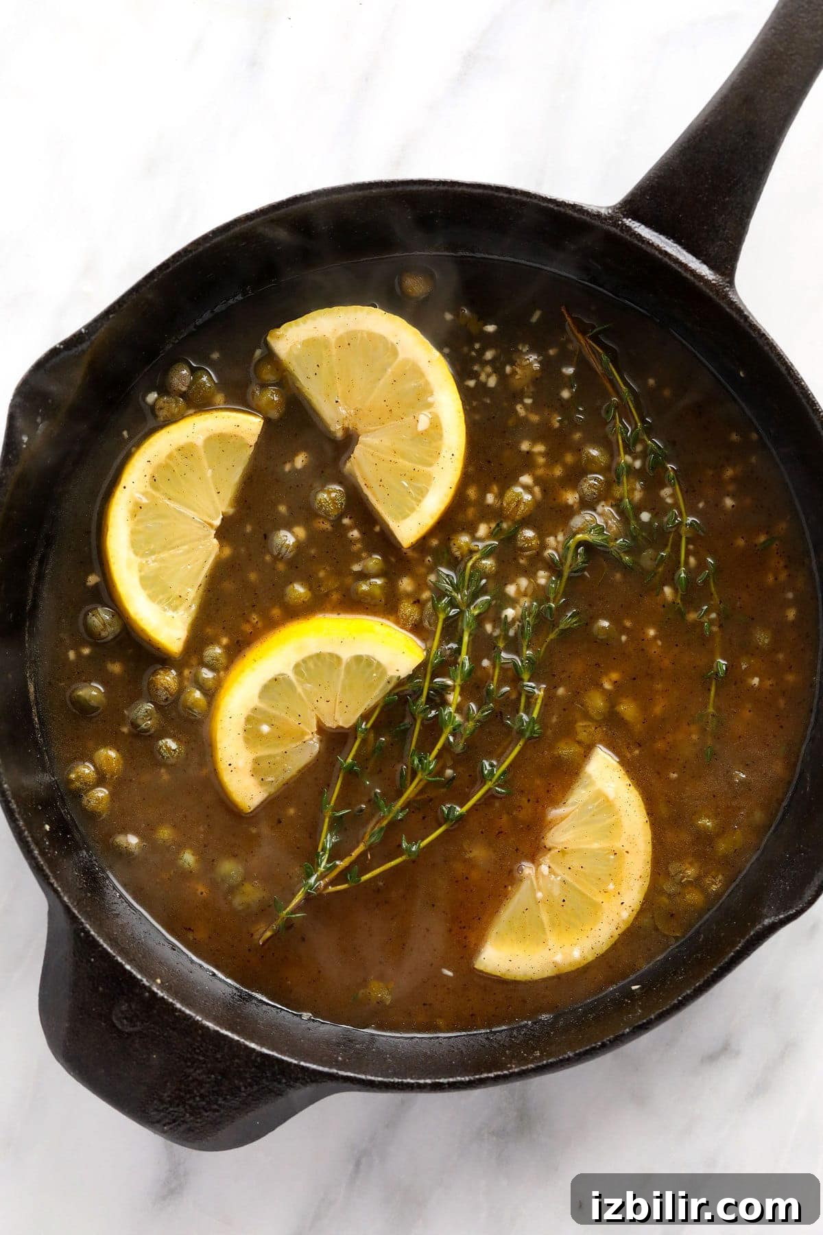 Pan-Seared Salmon Piccata with Lemon Caper Sauce 6 Piccata sauce with lemons, fresh thyme, and capers.