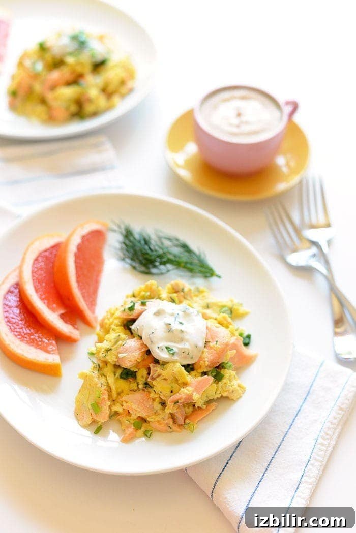 salmon scramble on plate