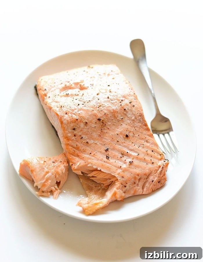 cooked salmon on plate