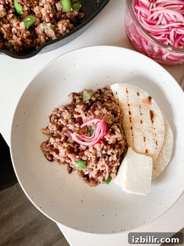 Casamiento Salvadoran rice and beans served with tortillas and queso fresco