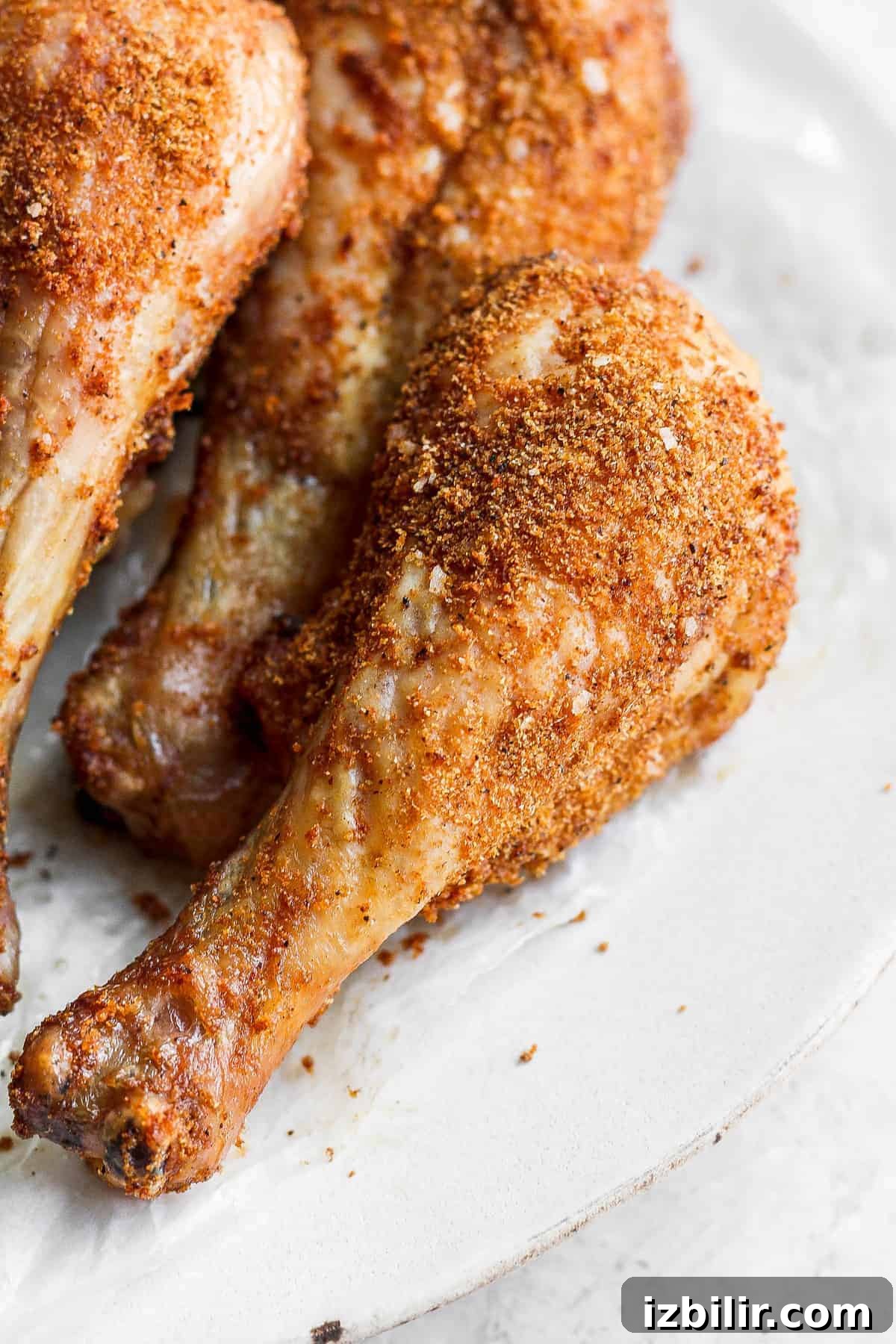 Smoked chicken leg on plate. smoked chicken leg on plate