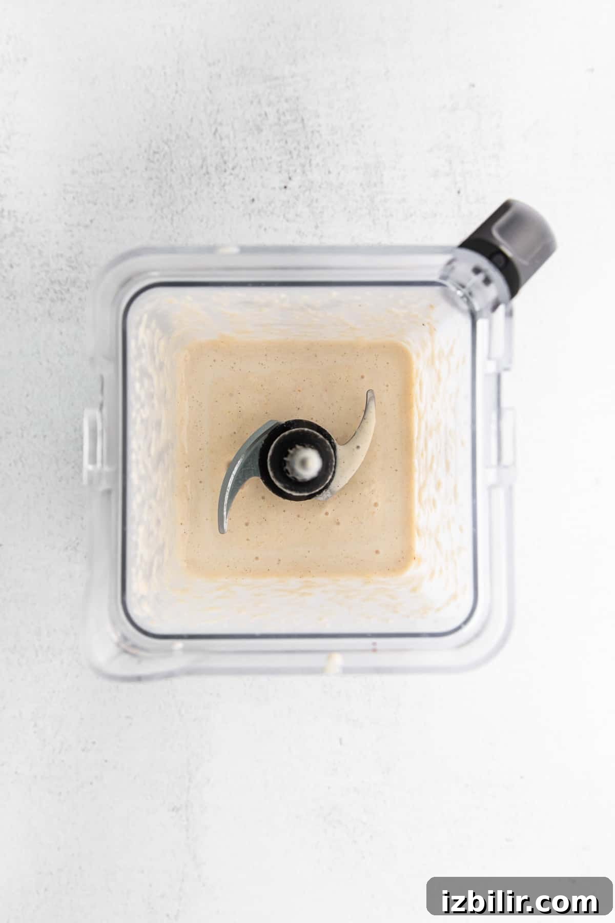 peach smoothie in blender