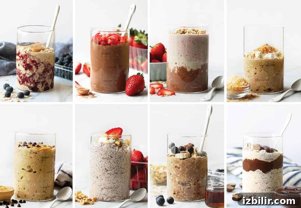 Fit Foodie Cooking Club: April 2021 Recipes & Tips 3 Assorted overnight oats jars