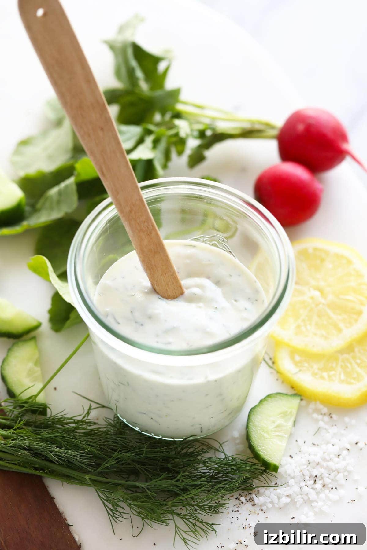 Greek yogurt dressing in jar Greek yogurt dressing in jar