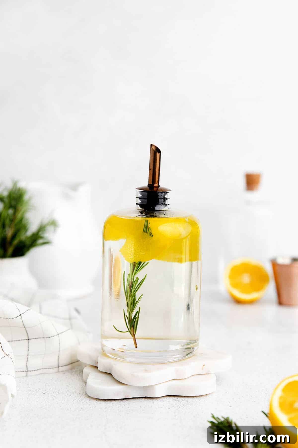simple syrup with rosemary and lemon