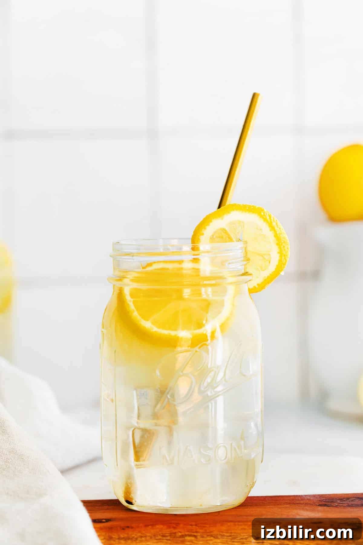 Zesty Homemade Lemonade Recipe for Summer 8 A mason jar full of lemonade.