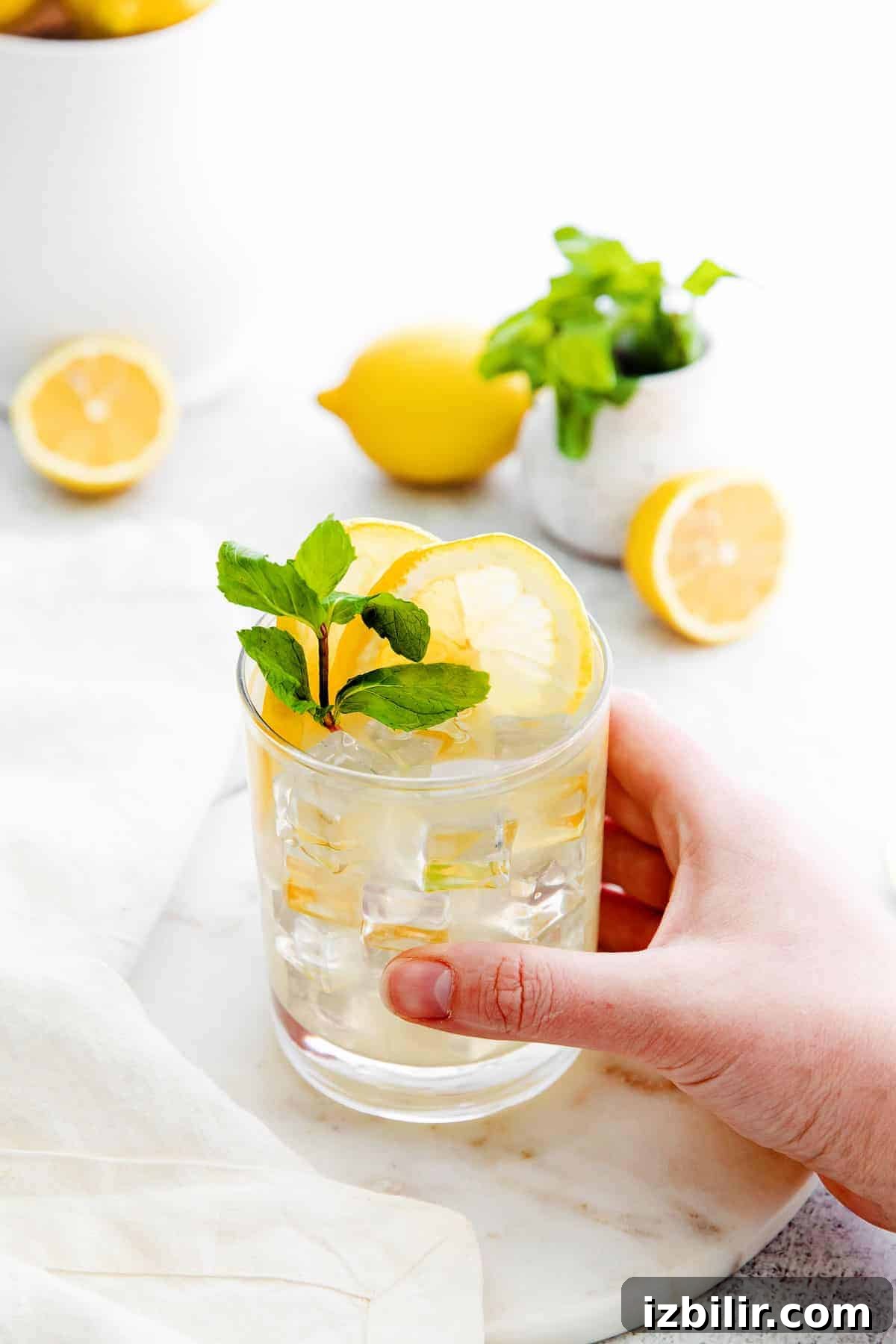 Vodka lemonade in glass vodka lemonade in glass