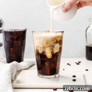 Cold brew coffee with cream