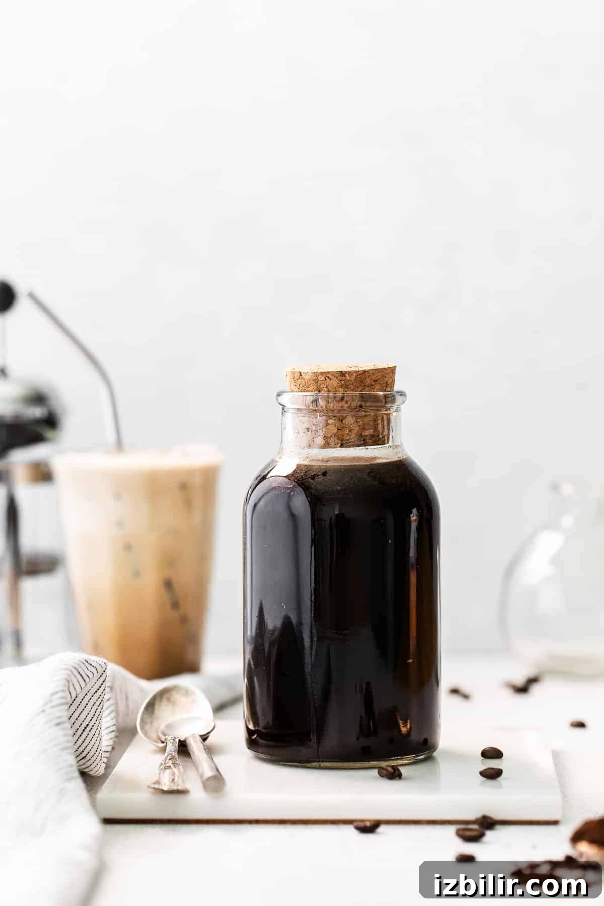 Cold brew coffee in a jar.