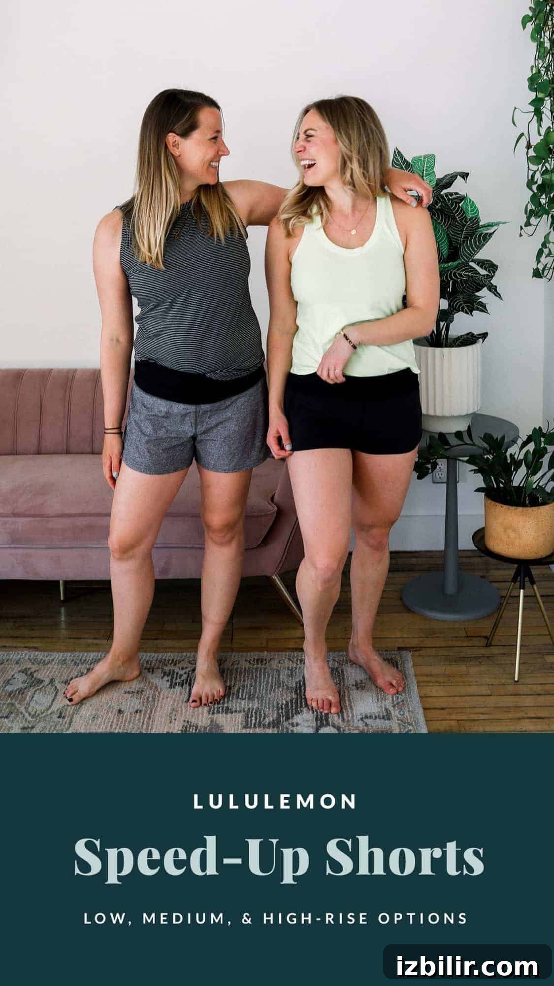 lee and emily wearing speed up shorts from lululemon
