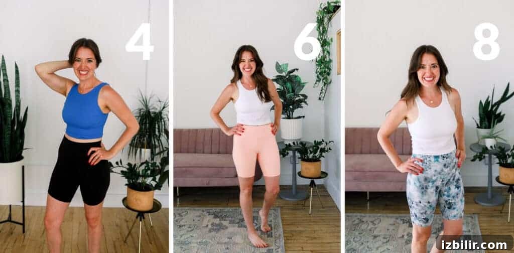 linley wearing lululemon align shorts in 3 different inseams
