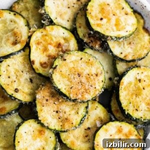 Parmesan Baked Zucchini Recipe 7 zucchini rounds on plate