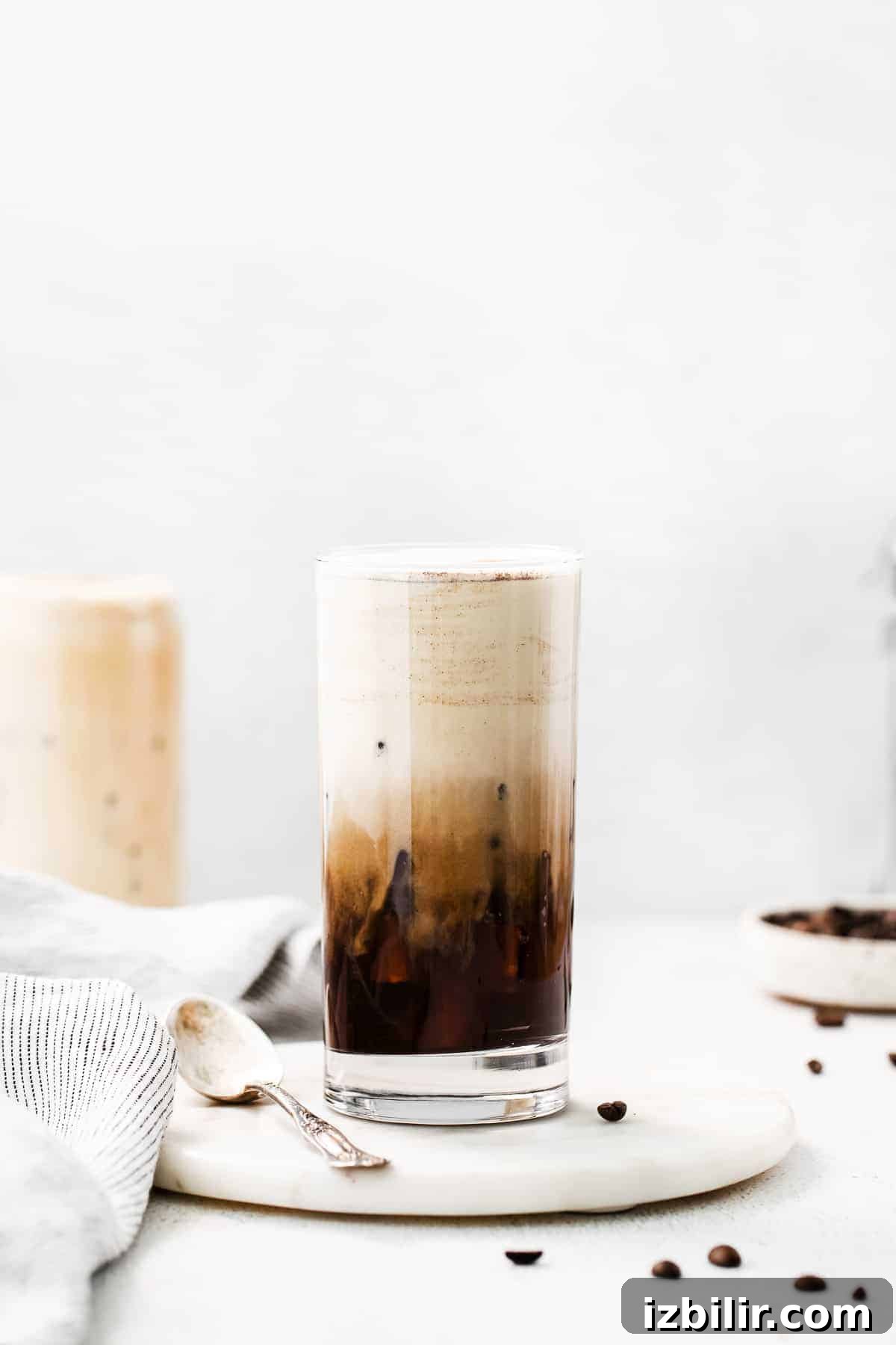 Vanilla sweet cream cold foam on top of cold brew