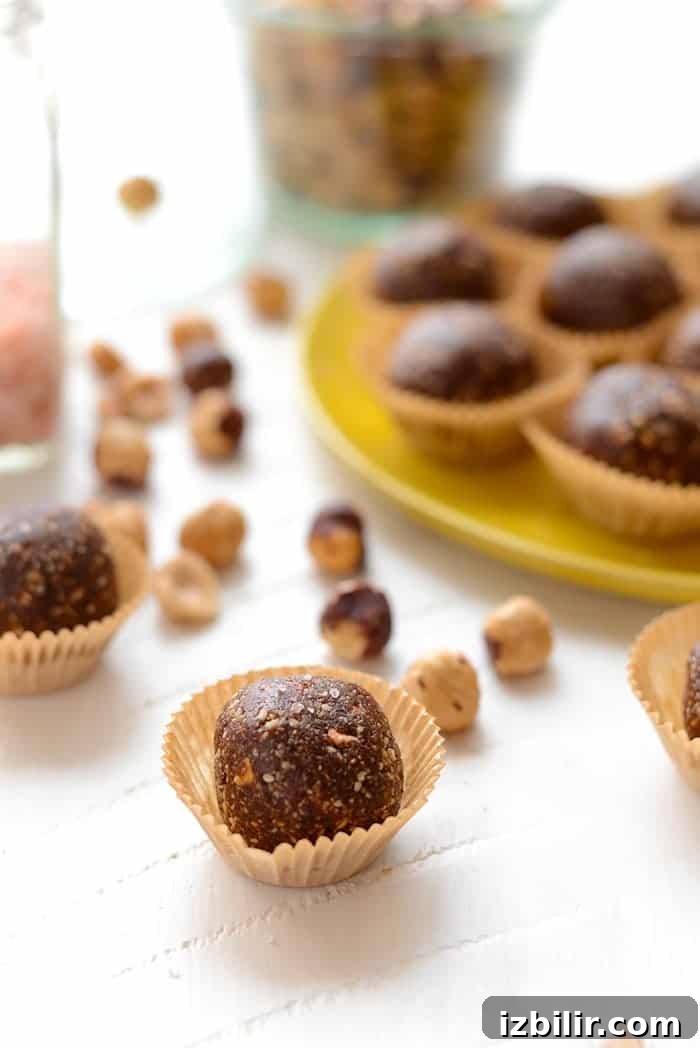 Nutella-style energy balls on a plate