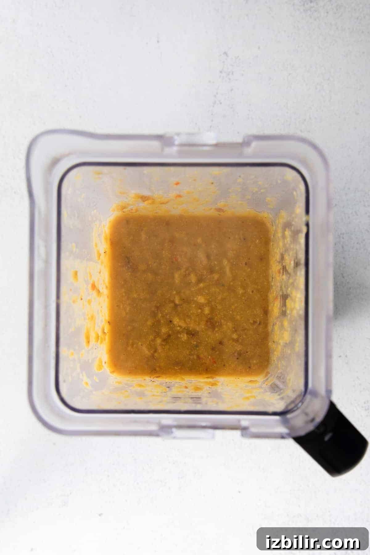Blending part of the chowder creates a silky, creamy texture. soup in blender