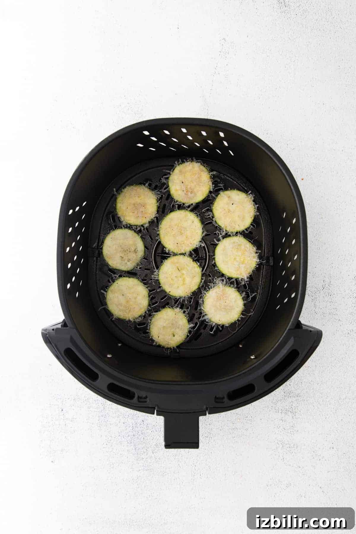 zucchini slices in the air fryer.