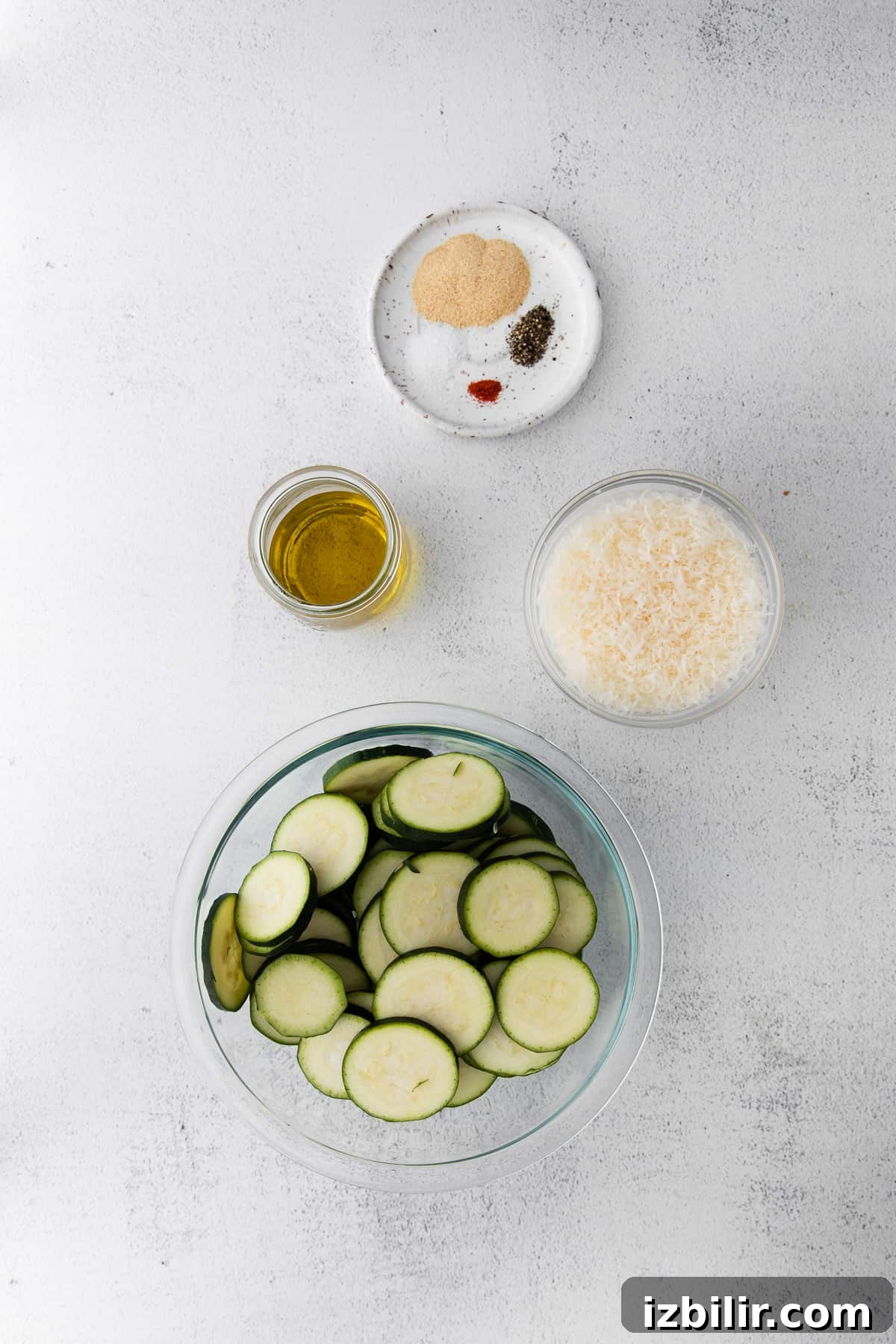 ingredients for air fryer zucchini.