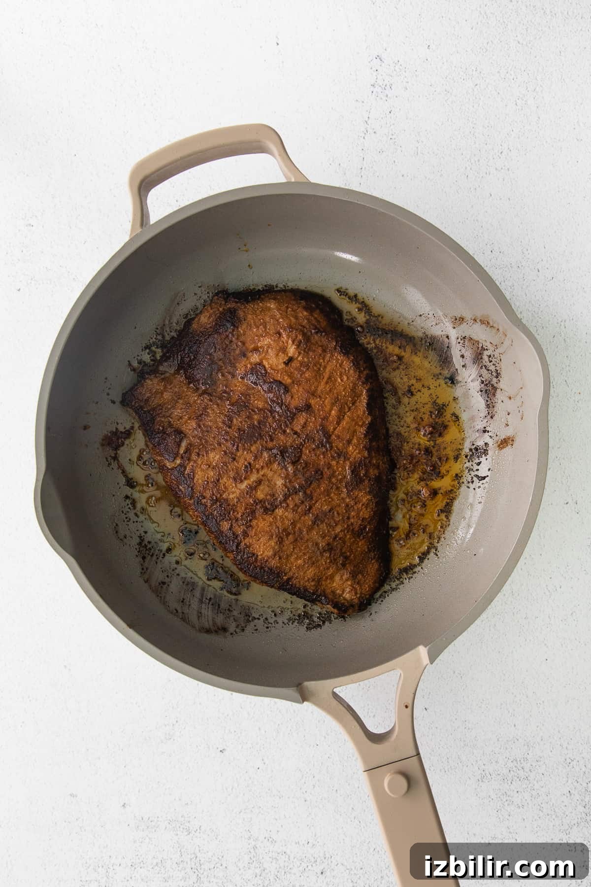 Flank steak seared in a pan flank steak seared in a pan