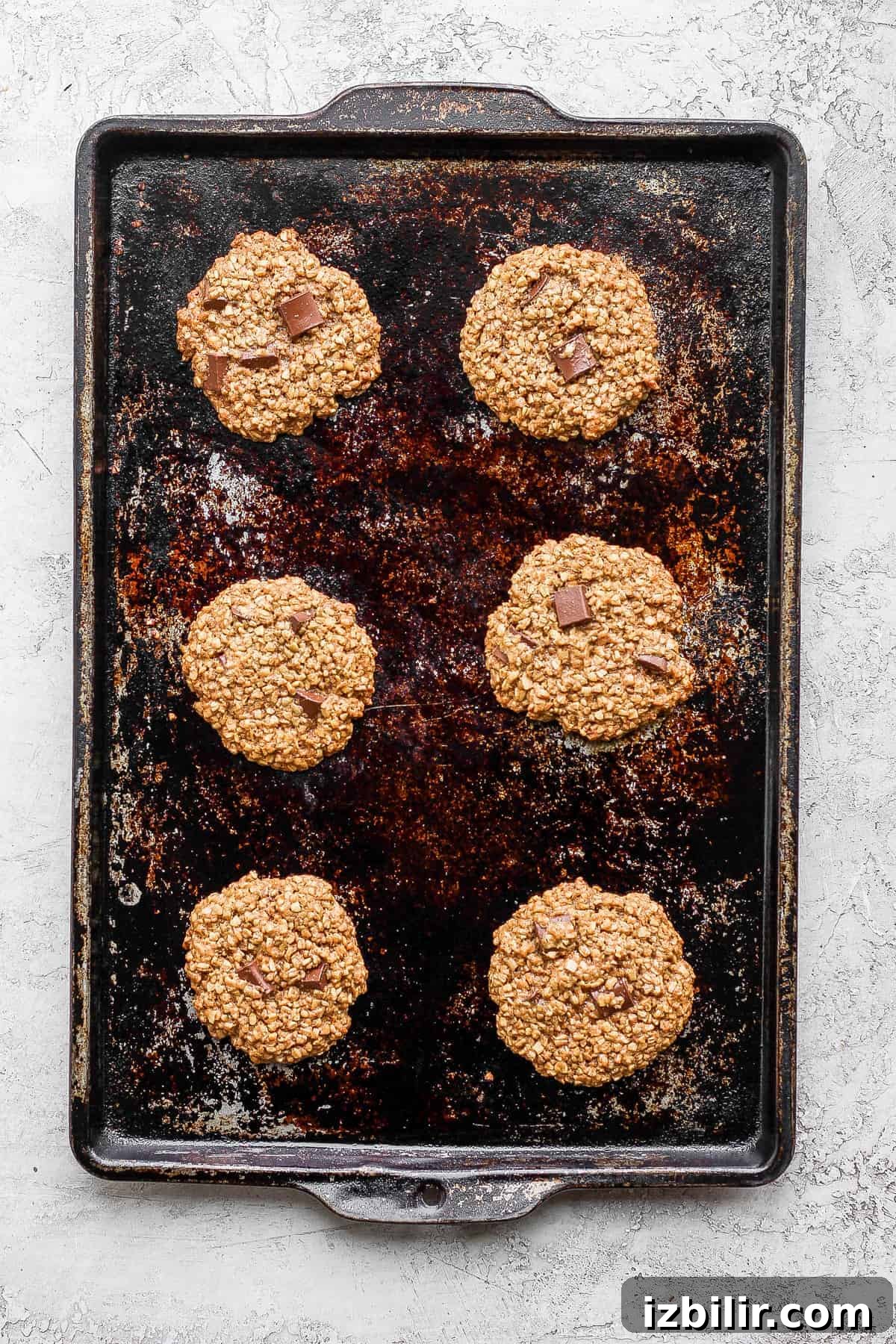 oatmeal cookies on baking sheet