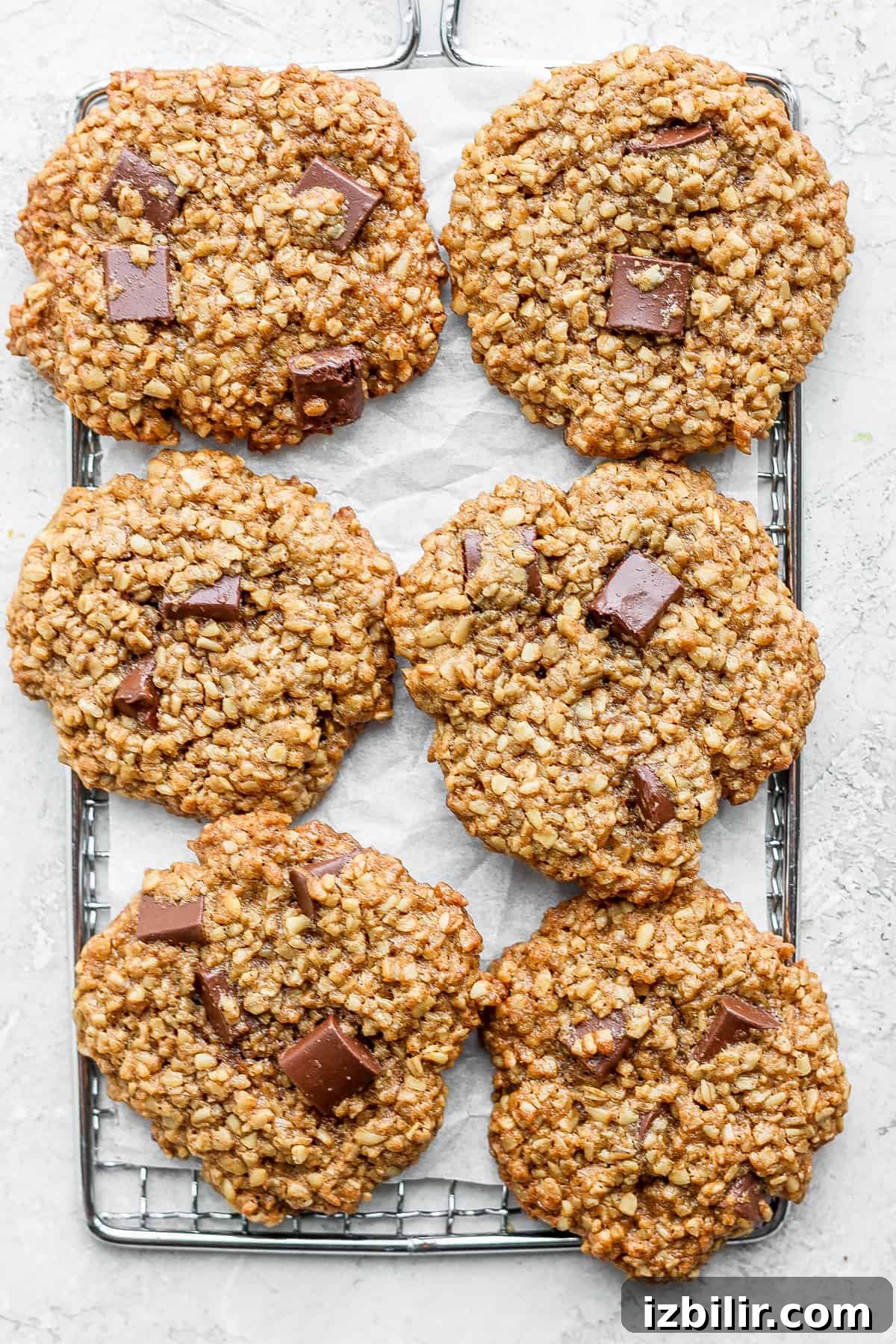 oatmeal cookies on wire rack
