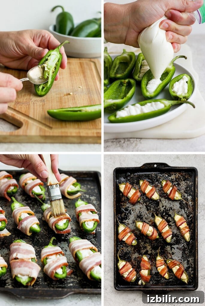 Step-by-step photos showing the popper preparation process.