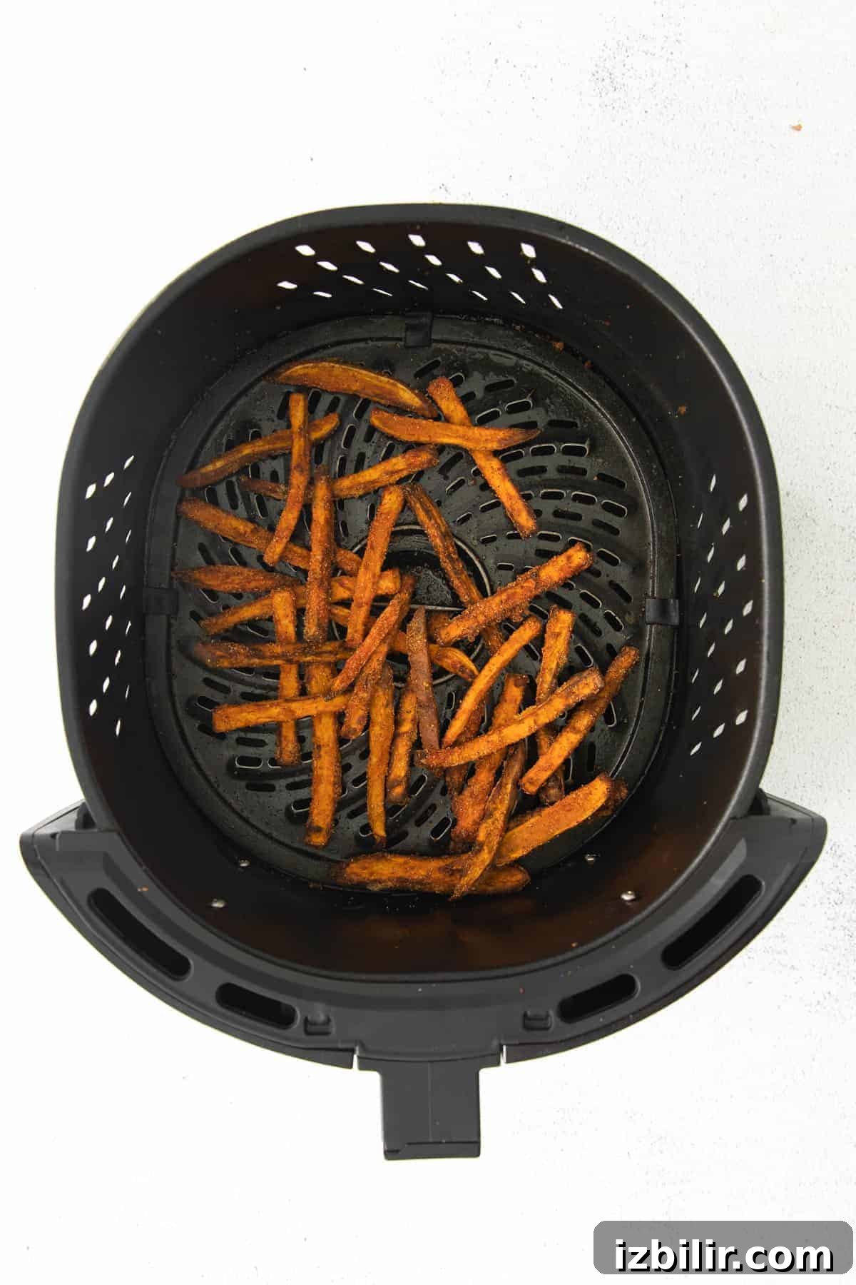 air fryer sweet potato fries after being air fried