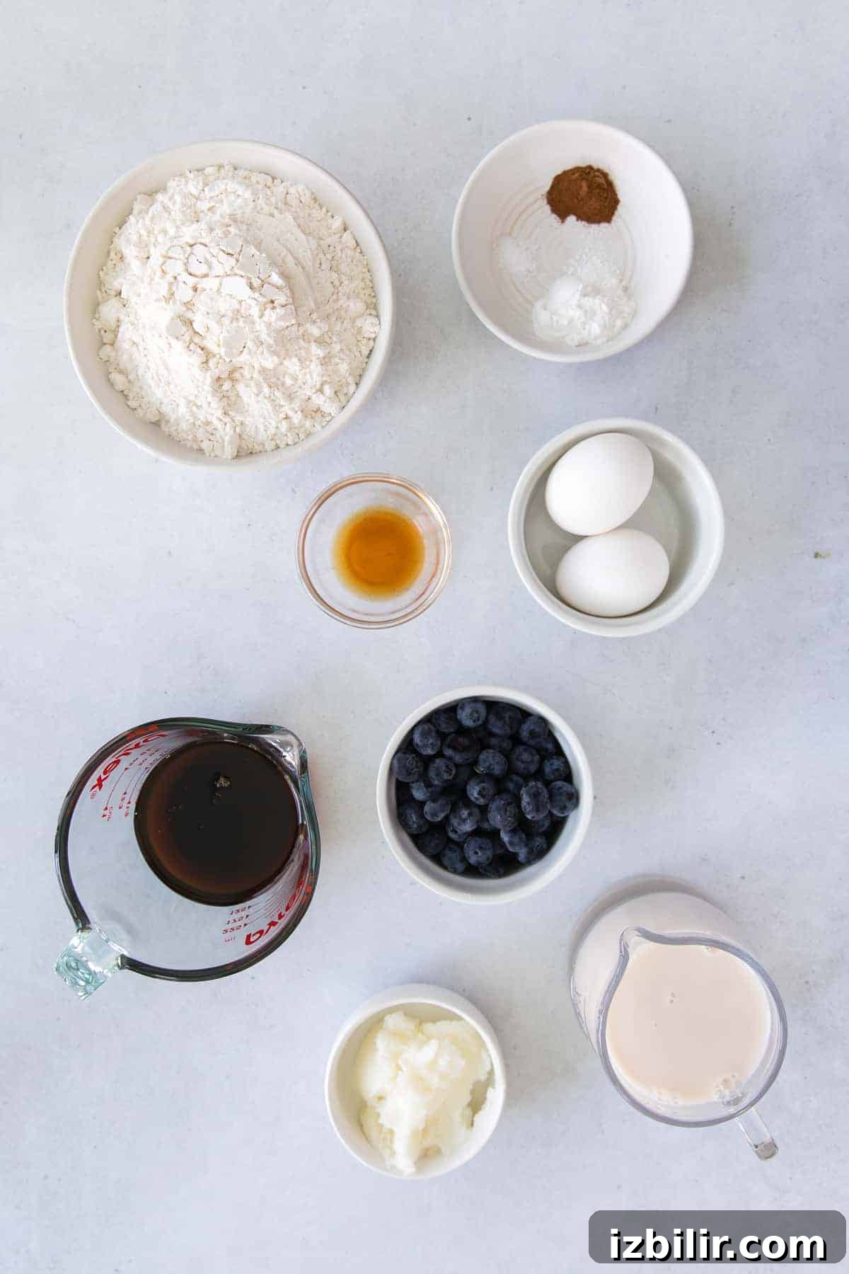 Pancake ingredients ingredients on counter