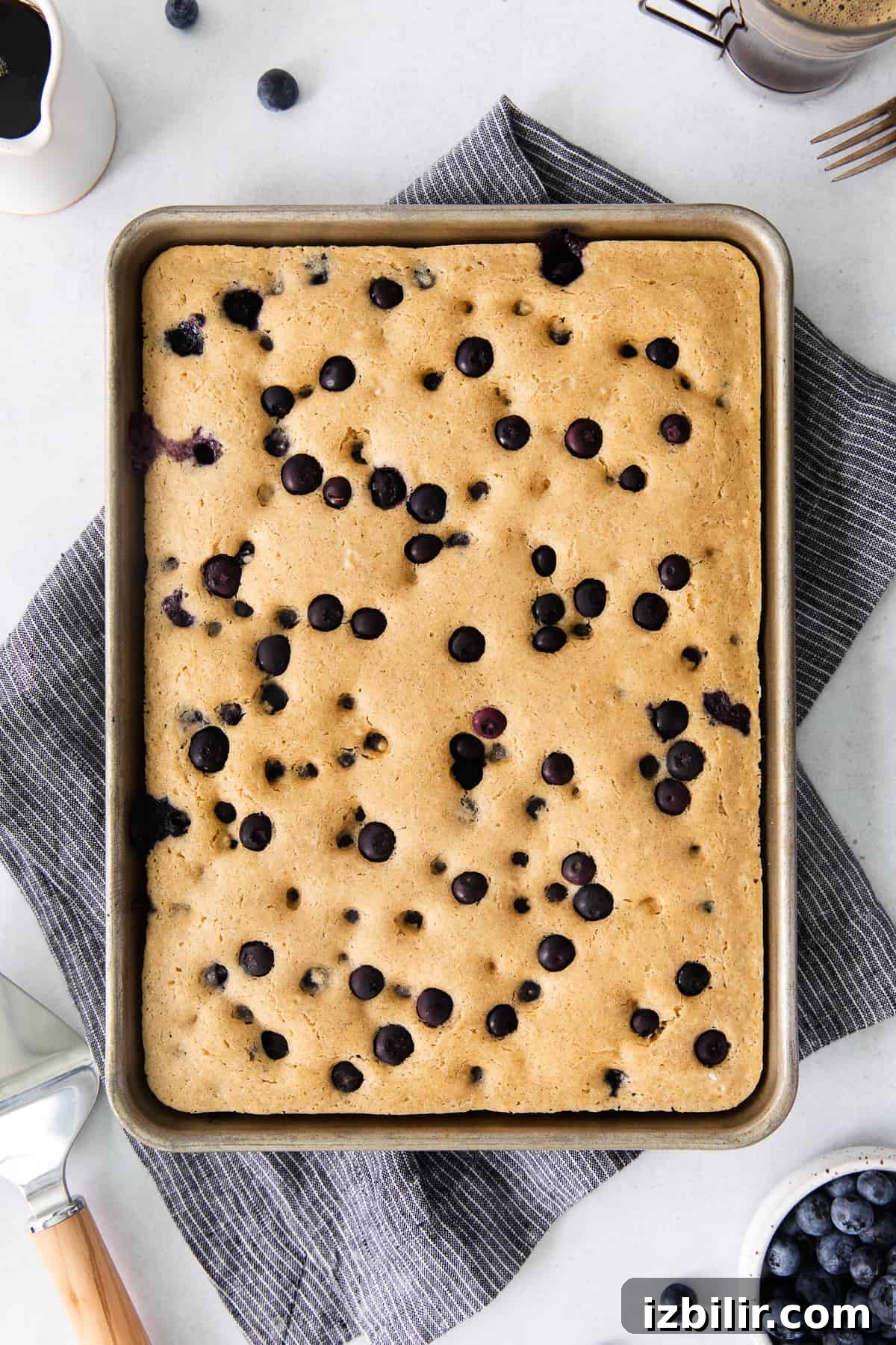 Sheet pan pancakes ready to serve sheet pan pancakes on counter