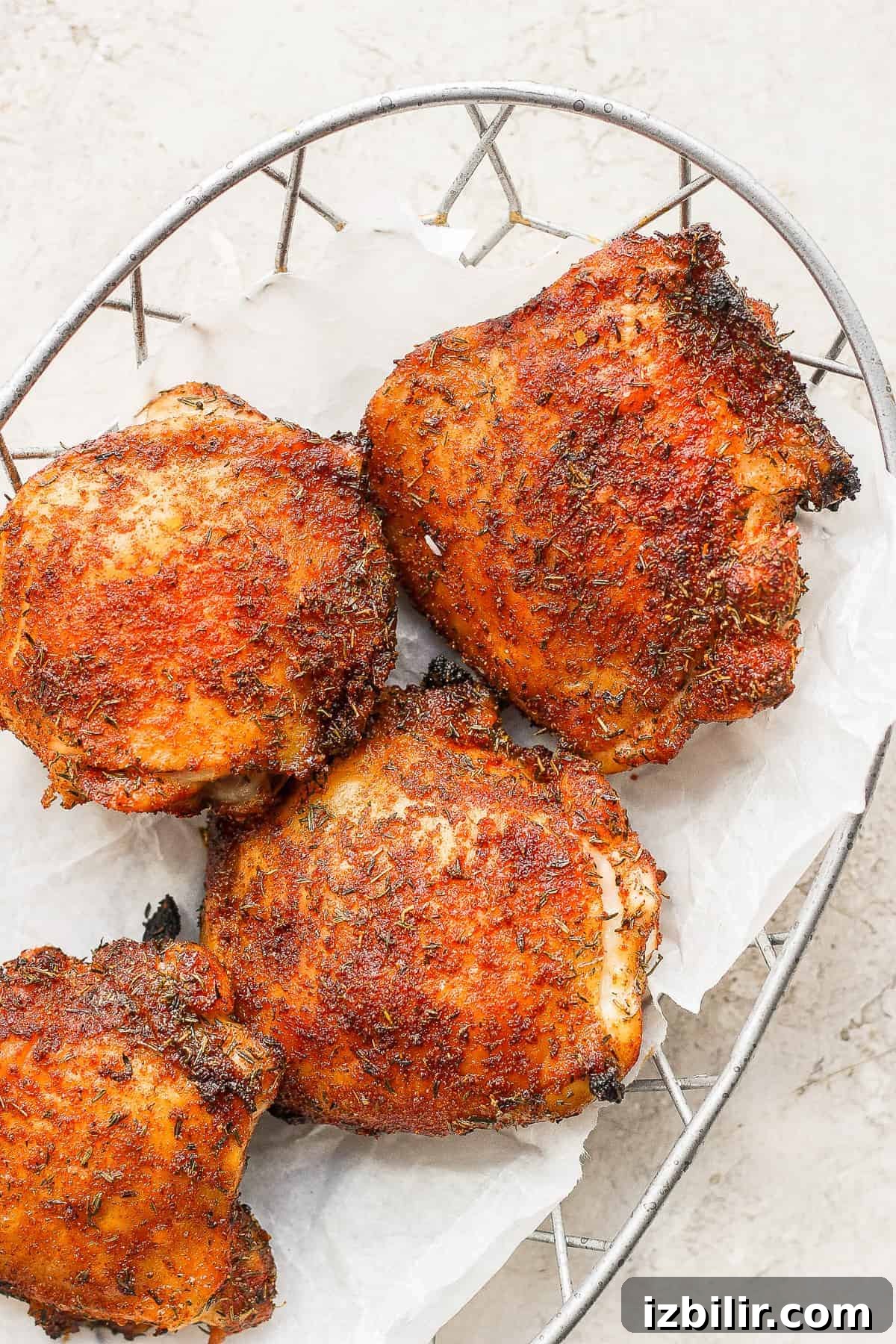 chicken thighs in basket