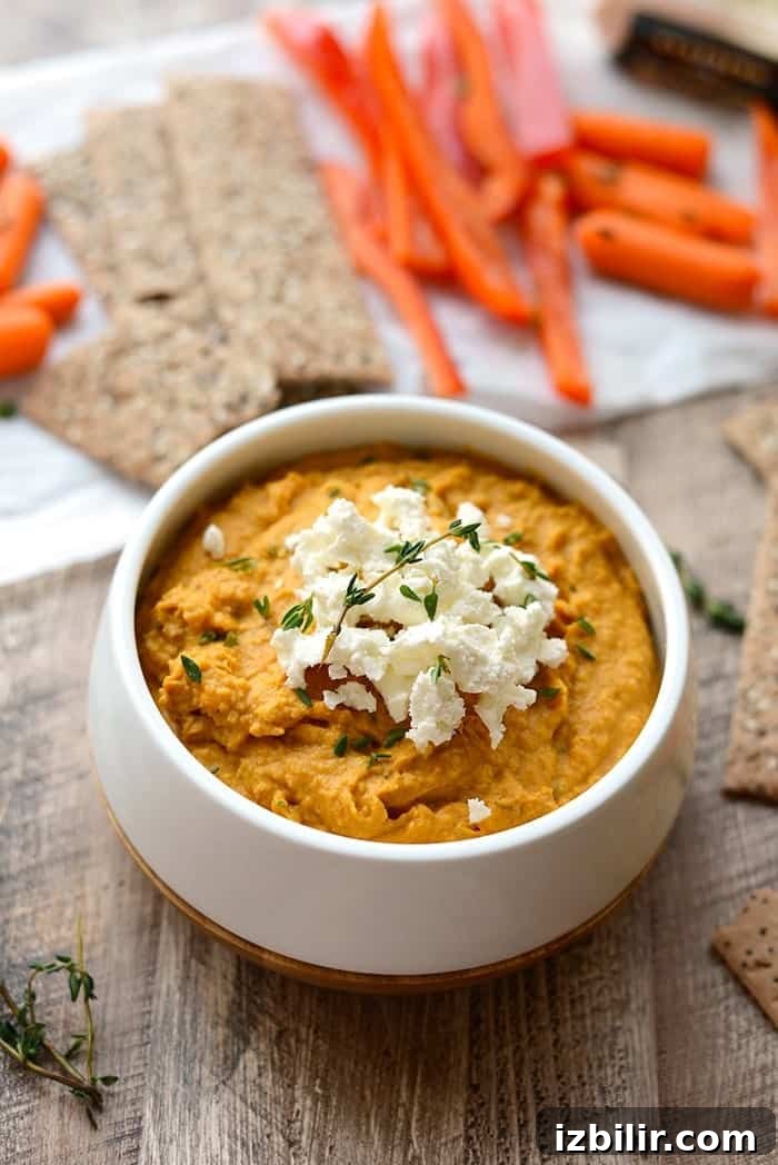 Creamy Roasted Sweet Potato Hummus Recipe with Garlic and Lemon 5 homemade sweet potato hummus in white bowl
