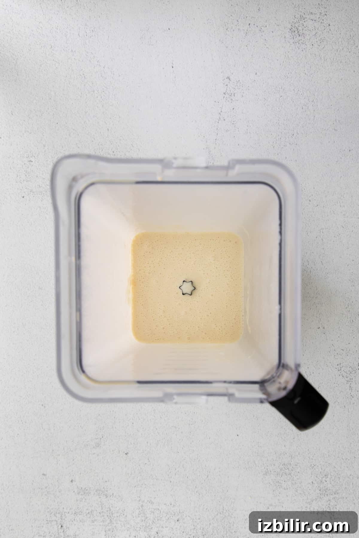 Crepe batter in a blender.