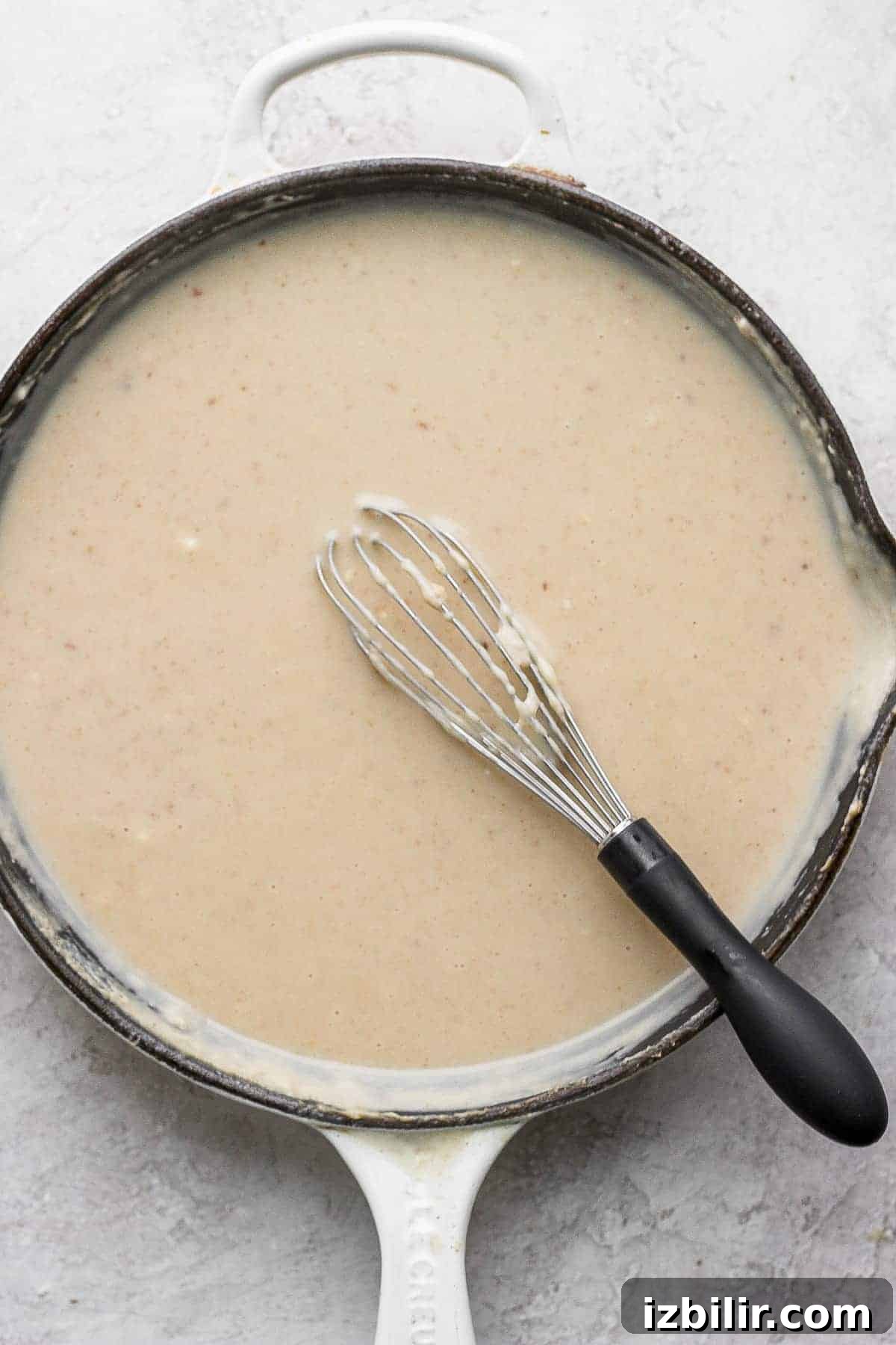bacon roux in a cast iron skillet
