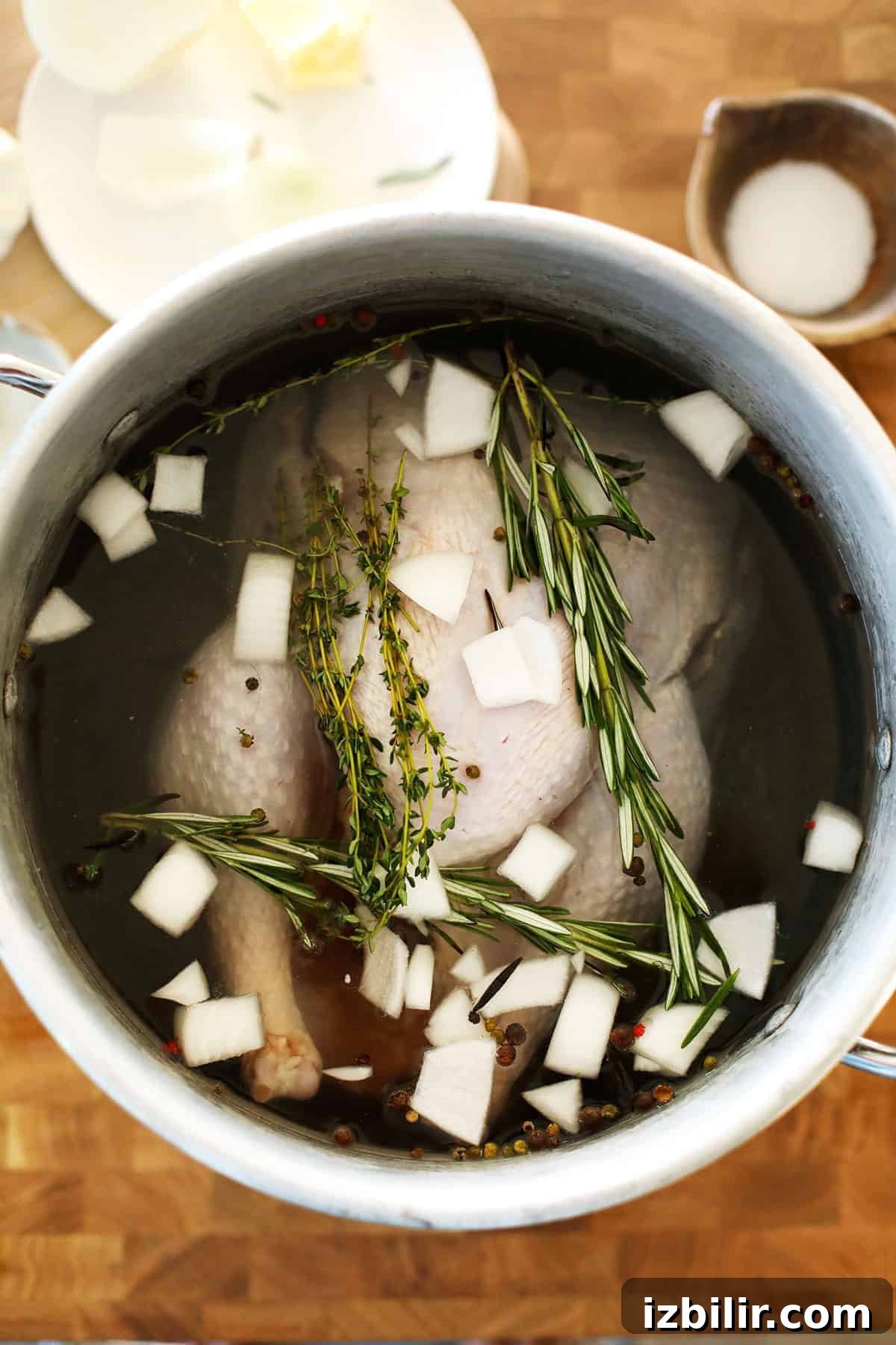 Turkey Brine in a pot.